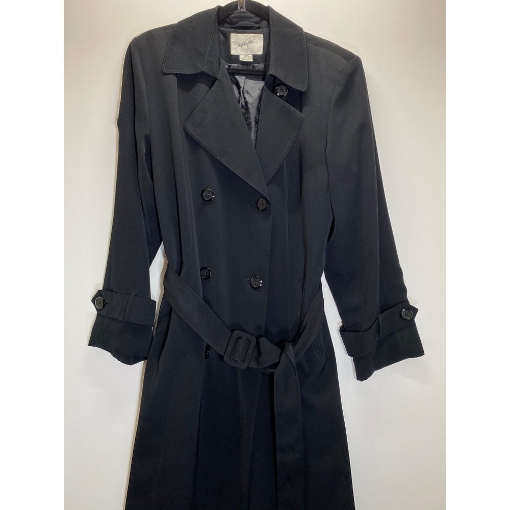 Jacqueline Ferrar Womens Pea Coat Longline Tie Waist Long Sleeve Size 14P